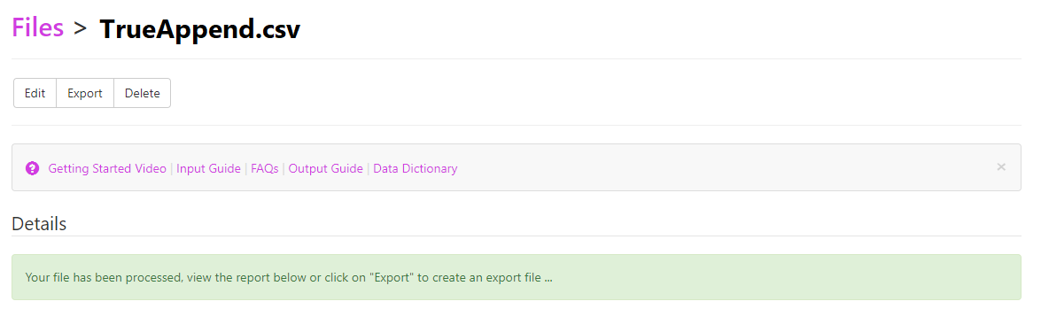 Click Export